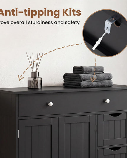 Giantex Freestanding Bathroom Floor Storage Cabinet