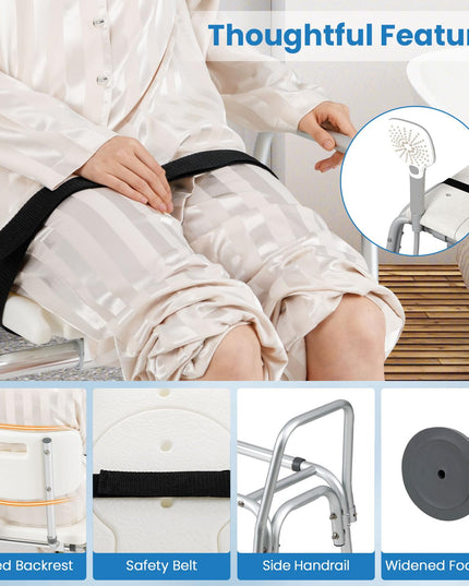 Giantex Sliding Tub Transfer Bench for Bathtub with Adjustable Height