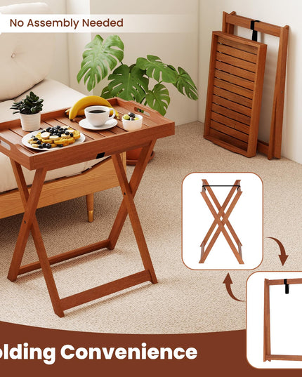 Giantex Outdoor Side Table with Removable Tray Top
