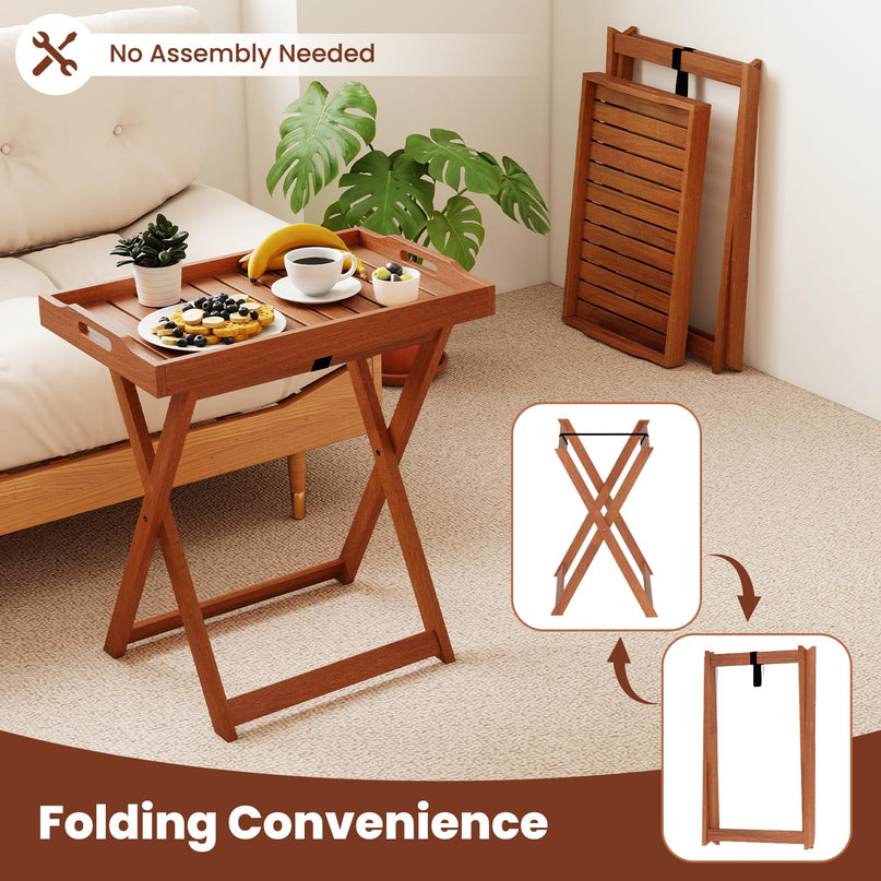 Giantex Outdoor Side Table with Removable Tray Top