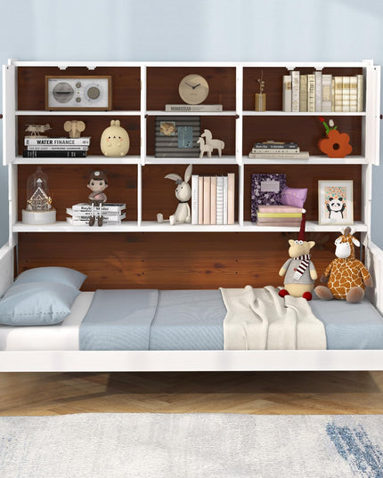 Giantex Wood Twin Bed with Storage