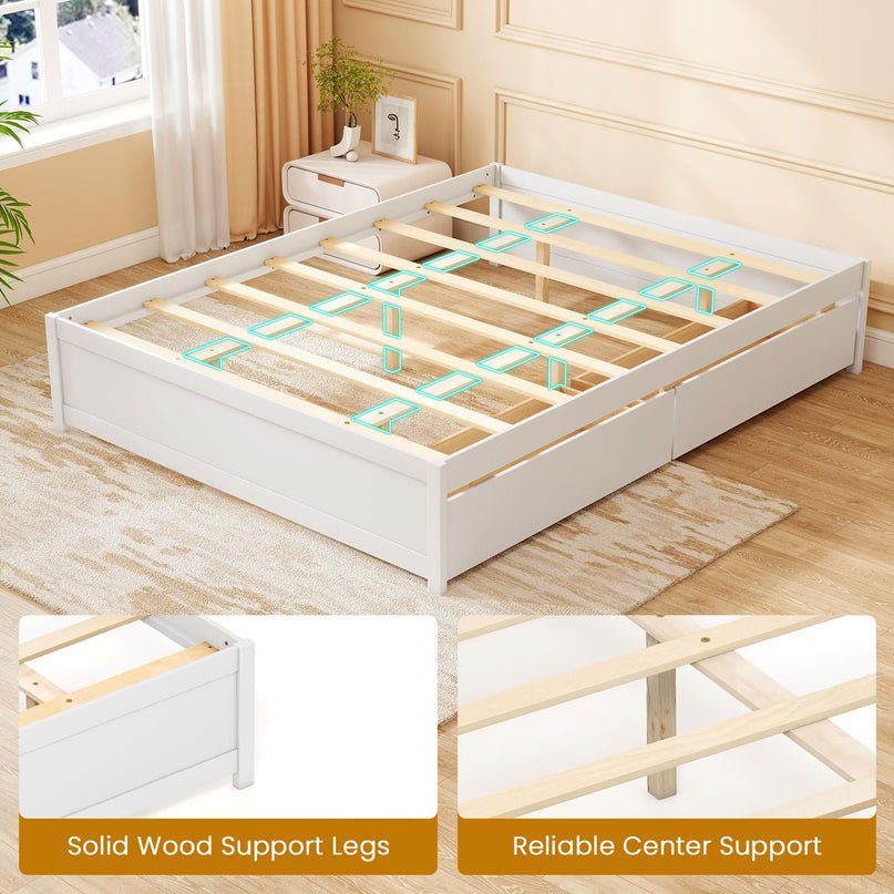 Giantex Queen Size Bed Frame with 2 Storage Drawers