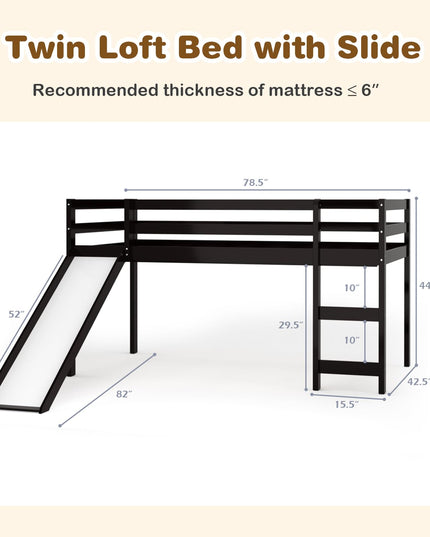 Giantex Loft Bed with Slide