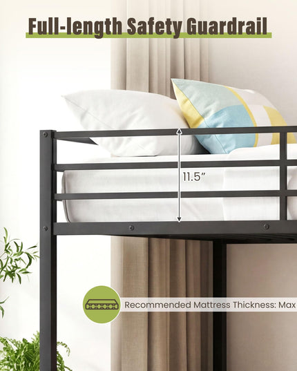 Giantex Metal Bunk Bed Full Over Full | Heavy-Duty Bunk Bed Frame with Full Length Safety Guardrail