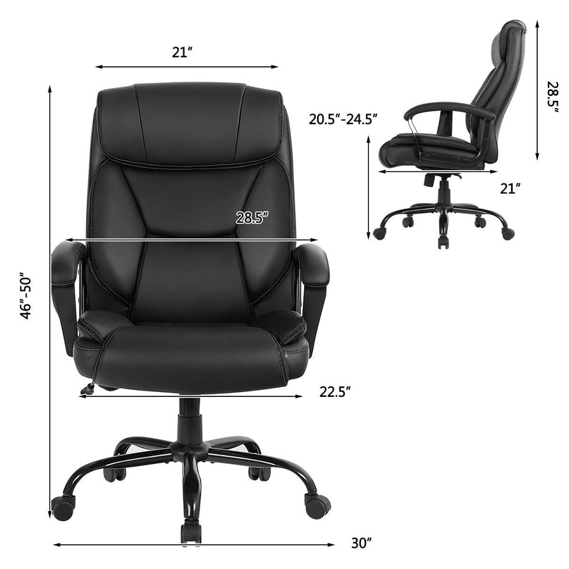 Chaise de bureau Giantex grande taille et robuste (227 kg), chaise de direction massante avec 6 points de vibration