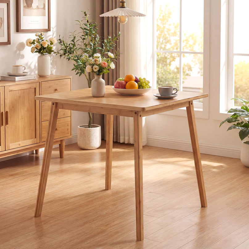 Table à manger Giantex en bambou de 27,5 pouces pour 2 à 4 personnes