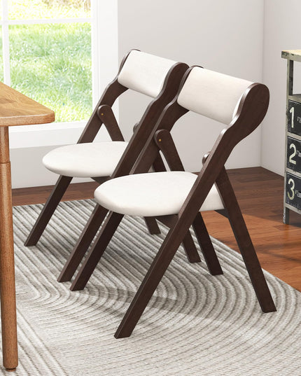 Giantex Folding Dining Chairs, Upholstered Kitchen Chairs w/Comfy Padded Backrest & Seat