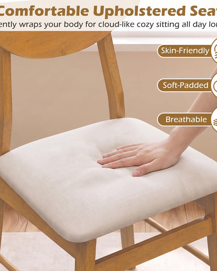 GIANTEX Upholstered Dining Chairs Set of 2/4 w/ Comfortable Upholstered Seat
