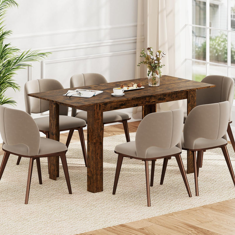 Giantex 47"-62" Extendable Dining Room Table for 4-8 Farmhouse Dining Table