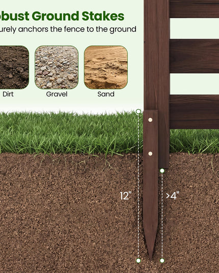 GIANTEX 2/3/4-Panel Outdoor Wood Privacy Screen Air Conditioner Fence