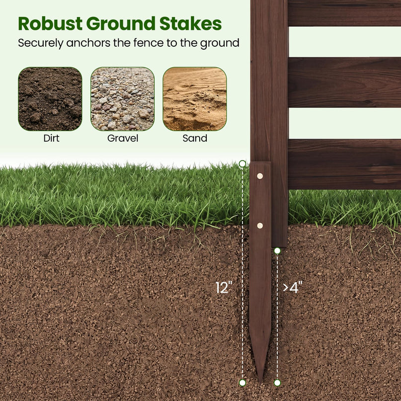 GIANTEX 2/3/4-Panel Outdoor Wood Privacy Screen Air Conditioner Fence
