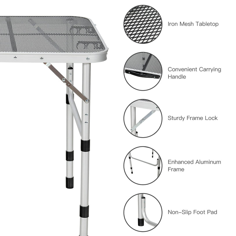 Folding Camping Table, Portable Picnic Table