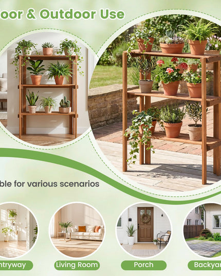Giantex Foldable Plant Shelf for Garden Patio Balcony