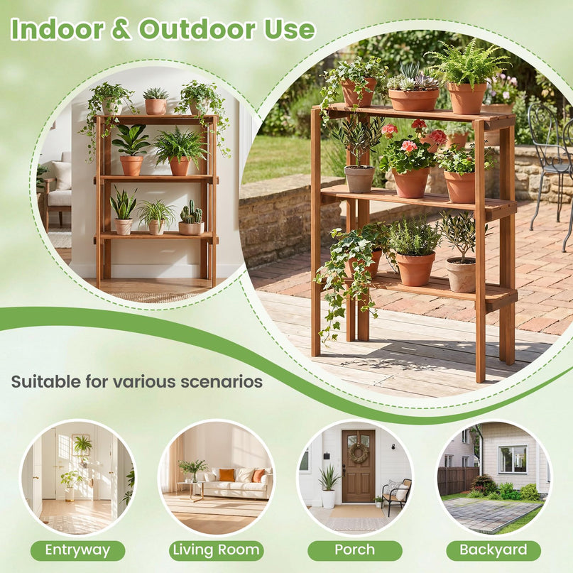Giantex Foldable Plant Shelf for Garden Patio Balcony