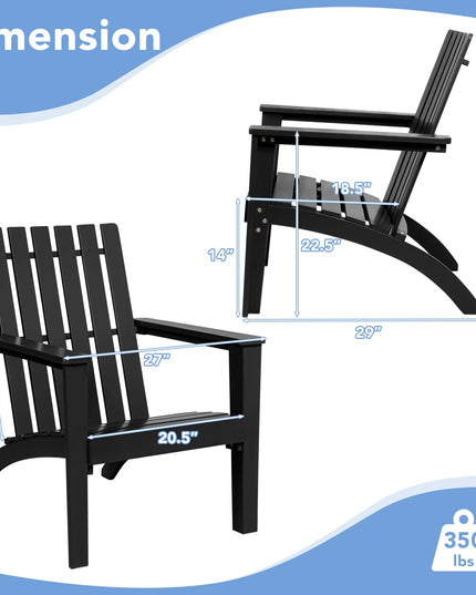 Giantex Wooden Adirondack Chair W/Ergonomic Design Outdoor Chair for Yard