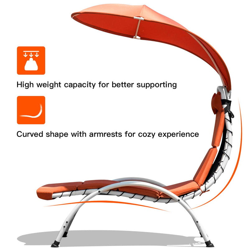 Giantex Arc Stand Porch Swing Hammock Chair w/Canopy for Garden Backyard
