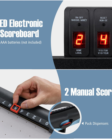 Table de hockey sur air Giantex 56 pouces avec tableau de bord numérique à LED et moteur puissant de 12 V