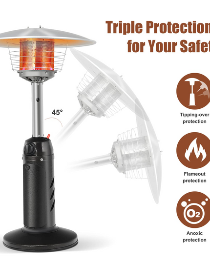 Giantex Portable Patio Tabletop Heater, 11,000 BTU Outdoor Propane Gas Table Top Heater