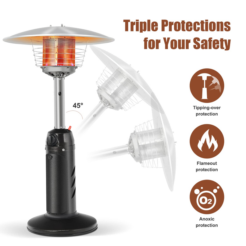 Giantex Portable Patio Tabletop Heater, 11,000 BTU Outdoor Propane Gas Table Top Heater