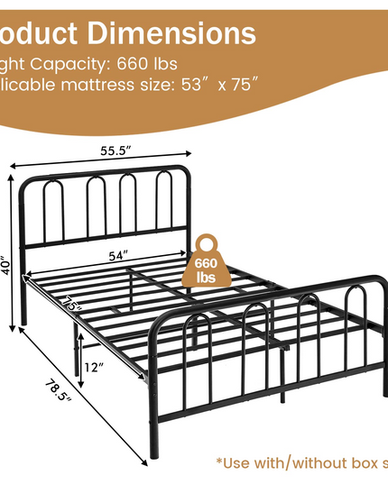 Giantex Full Size Metal Bed Frame, Modern Bed Frame