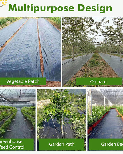 Giantex 6.5x330 FT Weed Barrier Landscape Fabric, 3.2OZ Heavy-Duty Permeable Woven PP Ground Cover