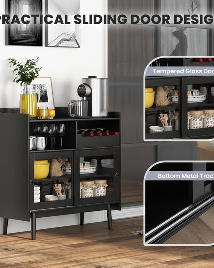 Giantex Buffet Sideboard, Modern Coffee Bar Storage Cabinet
