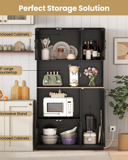 Giantex 71" Kitchen Pantry Cabinet with 4 Storage Cabinet