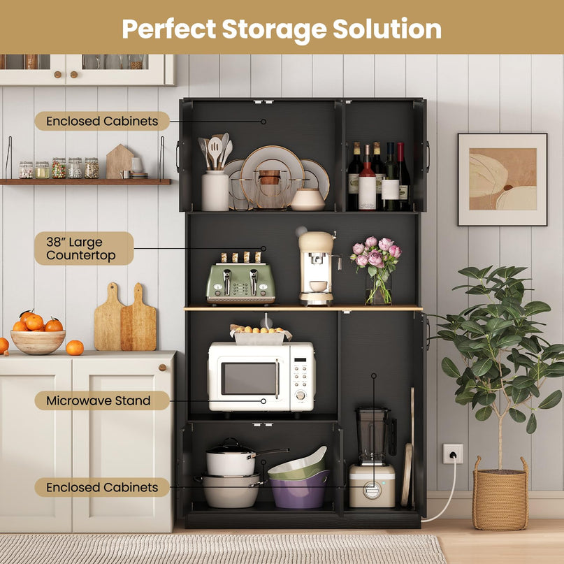 Giantex 71" Kitchen Pantry Cabinet with 4 Storage Cabinet