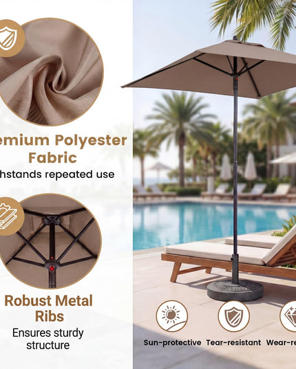 Giantex 5ft Square Patio Umbrella with Push Bottom Tilt