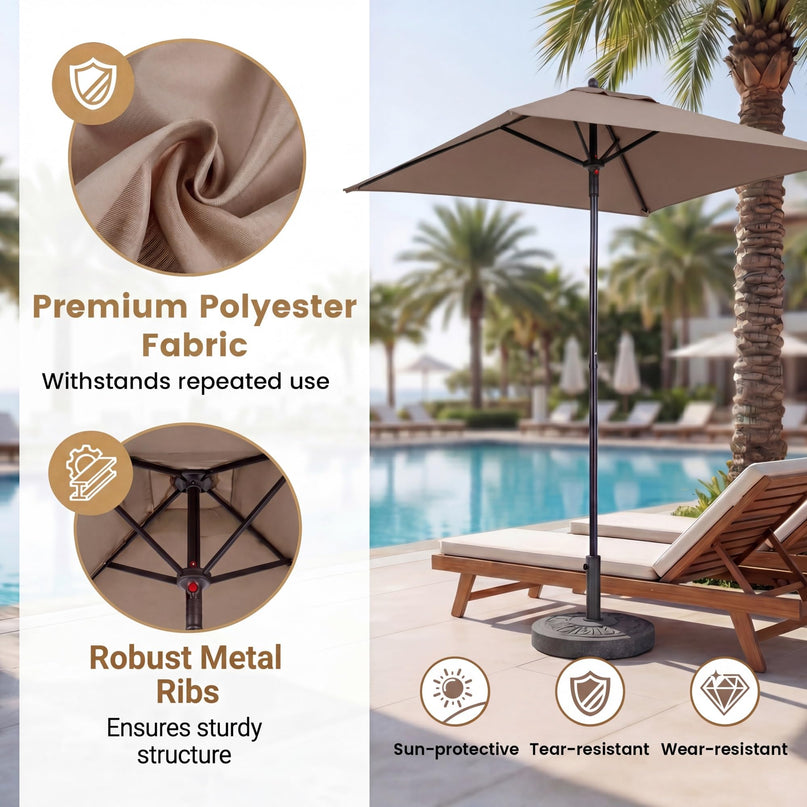Giantex 5ft Square Patio Umbrella with Push Bottom Tilt