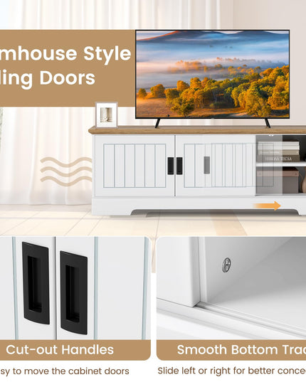 Giantex Farmhouse TV Stand for TVs up to 65" for Living Room