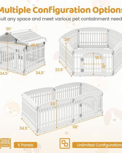 Giantex 24'' Tall Plastic Pet Fence with Lockable Door