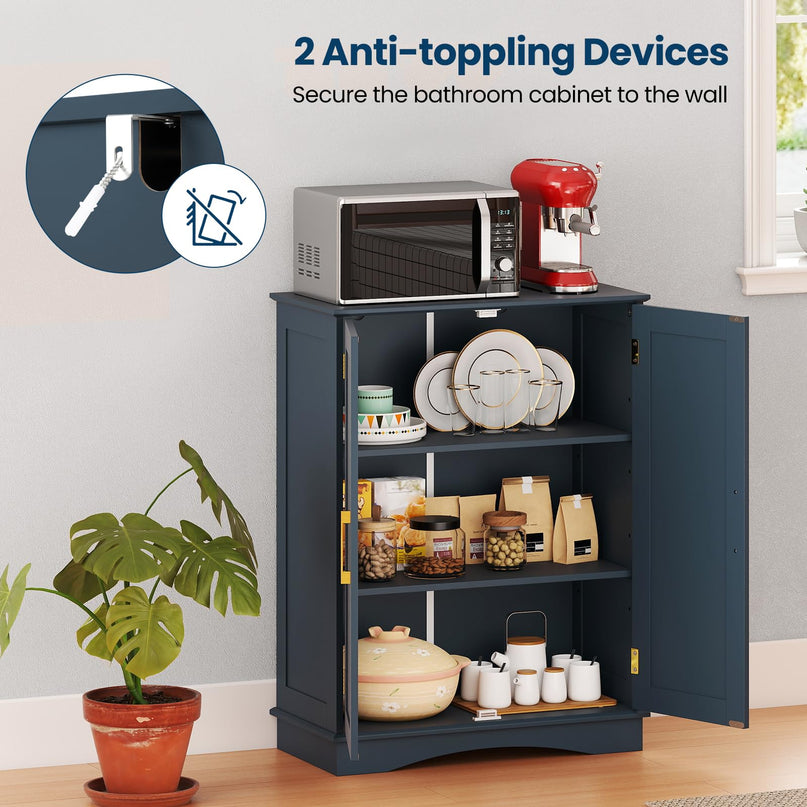 Giantex Freestanding Floor Cabinet Storage Organizer for Living Room