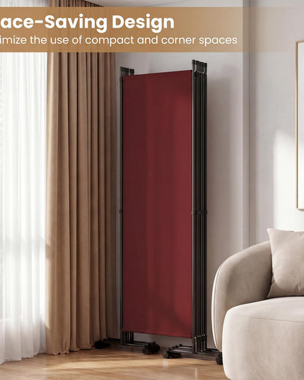 Giantex 6 Panel Folding Room Divider on Wheels