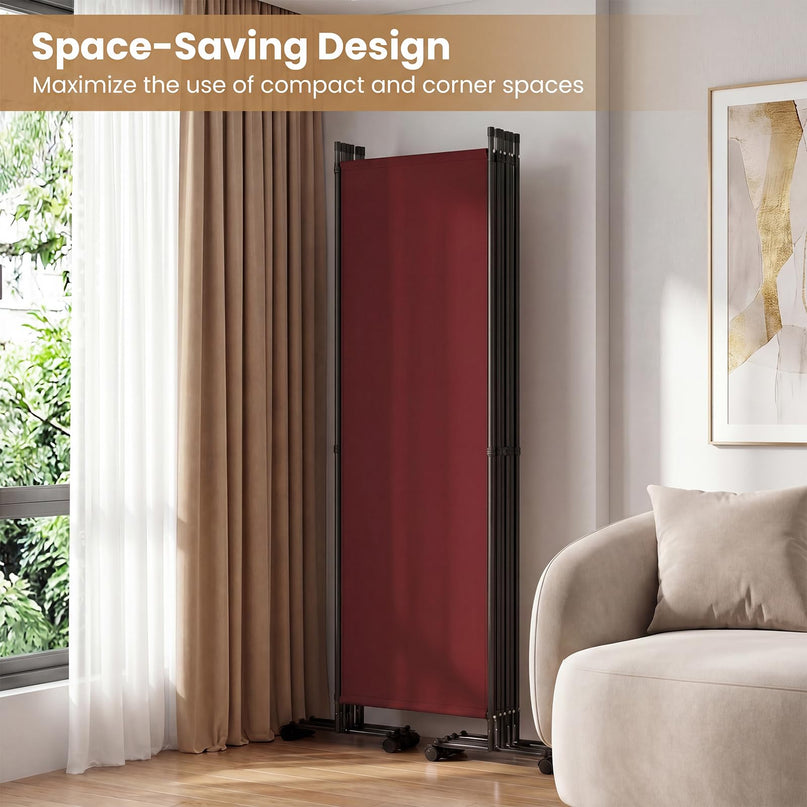 Giantex 6 Panel Folding Room Divider on Wheels