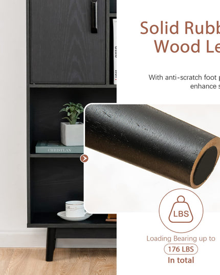 Giantex Storage Cabinet with Legs 4-Tier Bookshelf for Books & Photos