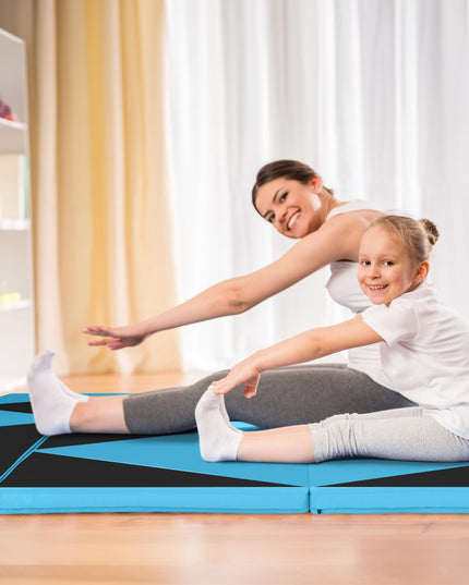 Giantex 4'x10' Gymnastics Mat, 2" Thick Folding Tumbling Mat with Carrying Handles