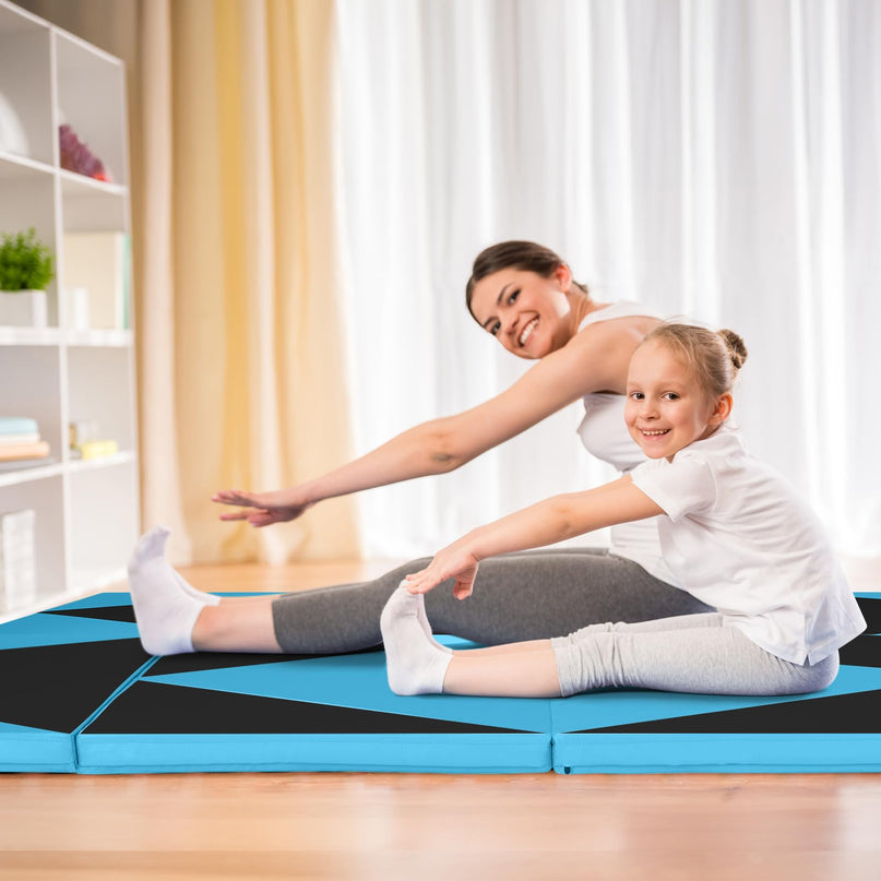 Giantex 4'x10' Gymnastics Mat, 2" Thick Folding Tumbling Mat with Carrying Handles