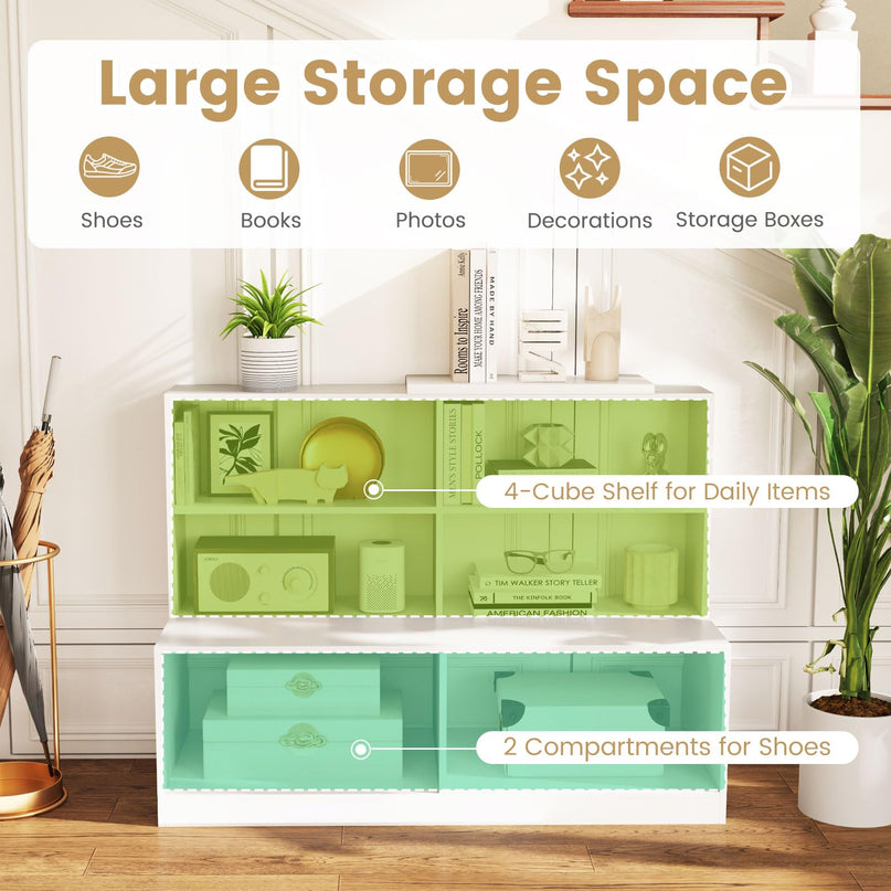 Giantex Storage Bench with Shelf for Living Room