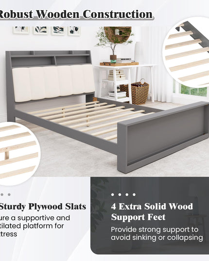 Giantex Full Size Bed Frame with Storage