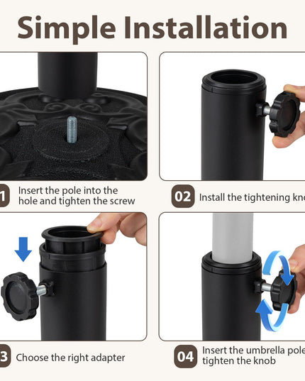 Giantex 27 lbs Patio Umbrella Base Pre-Filled Cement Weighted Umbrella Base