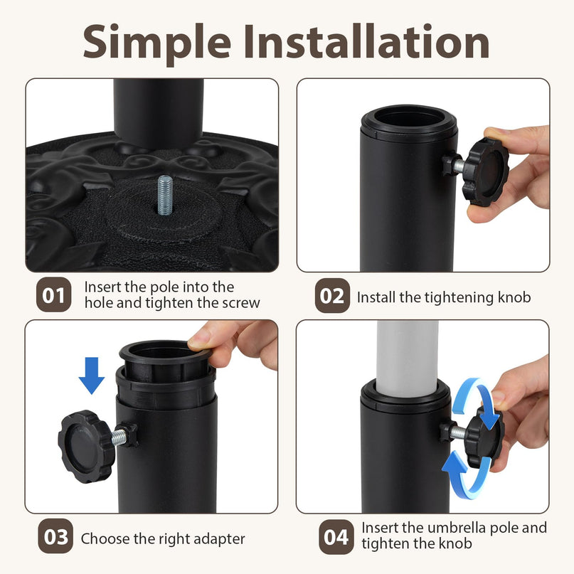 Giantex 27 lbs Patio Umbrella Base Pre-Filled Cement Weighted Umbrella Base