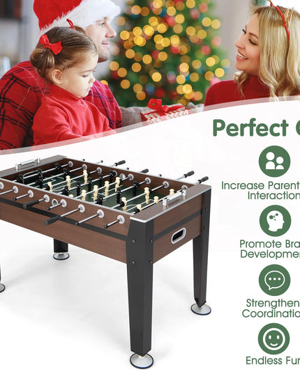Giantex 54” Foosball Table, Foosball Table Adult Size with 2 Balls, Wood Football Table