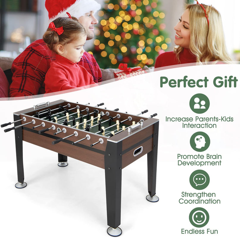 Giantex 54” Foosball Table, Foosball Table Adult Size with 2 Balls, Wood Football Table