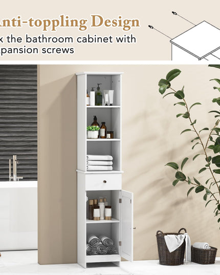 Giantex Narrow Floor Storage Cabinet with Adjustable Shelves