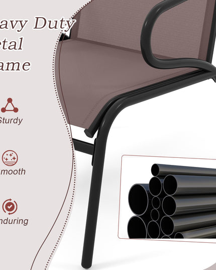 Giantex All Weather Patio Chairs with Ergonomic Backrests & Armrests