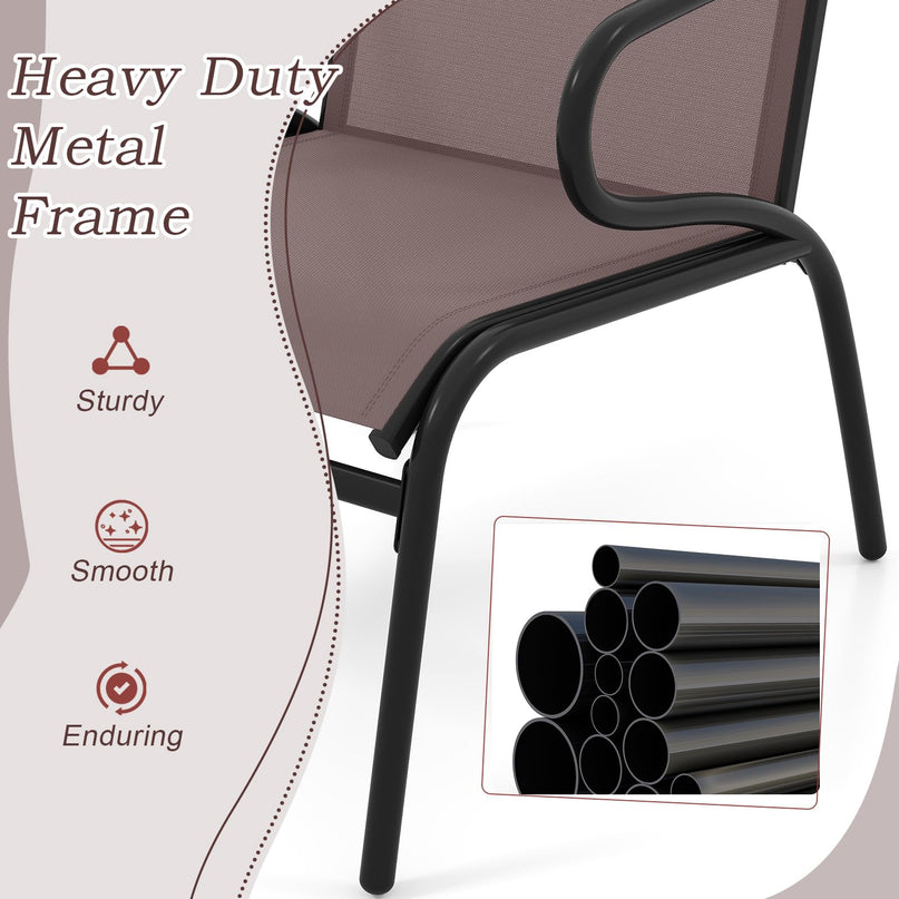 Giantex All Weather Patio Chairs with Ergonomic Backrests & Armrests