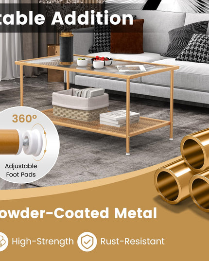 Giantex 2-Tier Modern Coffee Table