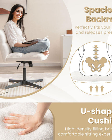 Cross Legged Office Chair - Giantex