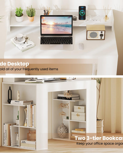Giantex 43" Home Office Computer Desk with Charging Station